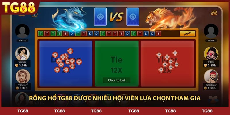 Rồng Hổ TG88 được nhiều hội viên lựa chọn tham gia