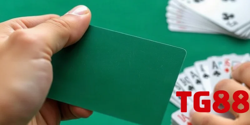Người chơi đang cầm bài và suy nghĩ nước đi trong phỏm 566