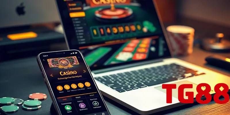 Tổng quan casino TG88 với giao diện trên máy tính và điện thoại