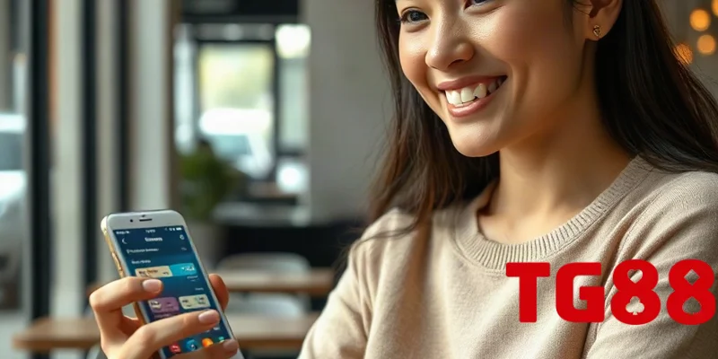 Người chơi thực hiện rút tiền từ TG88 qua ứng dụng ngân hàng