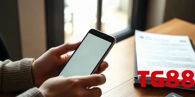 Người chơi kiểm tra điện thoại và giấy tờ khi thực hiện rút tiền theo điều khoản TG88