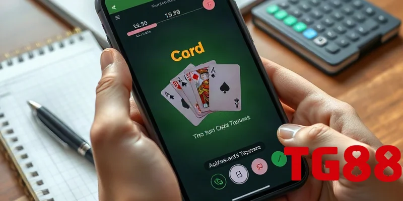 Người chơi đang trải nghiệm game bài TG88 trên điện thoại